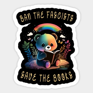 save the books Kawaii  Reader Books For Book Nerd Cute kawaii bear Reading Sticker